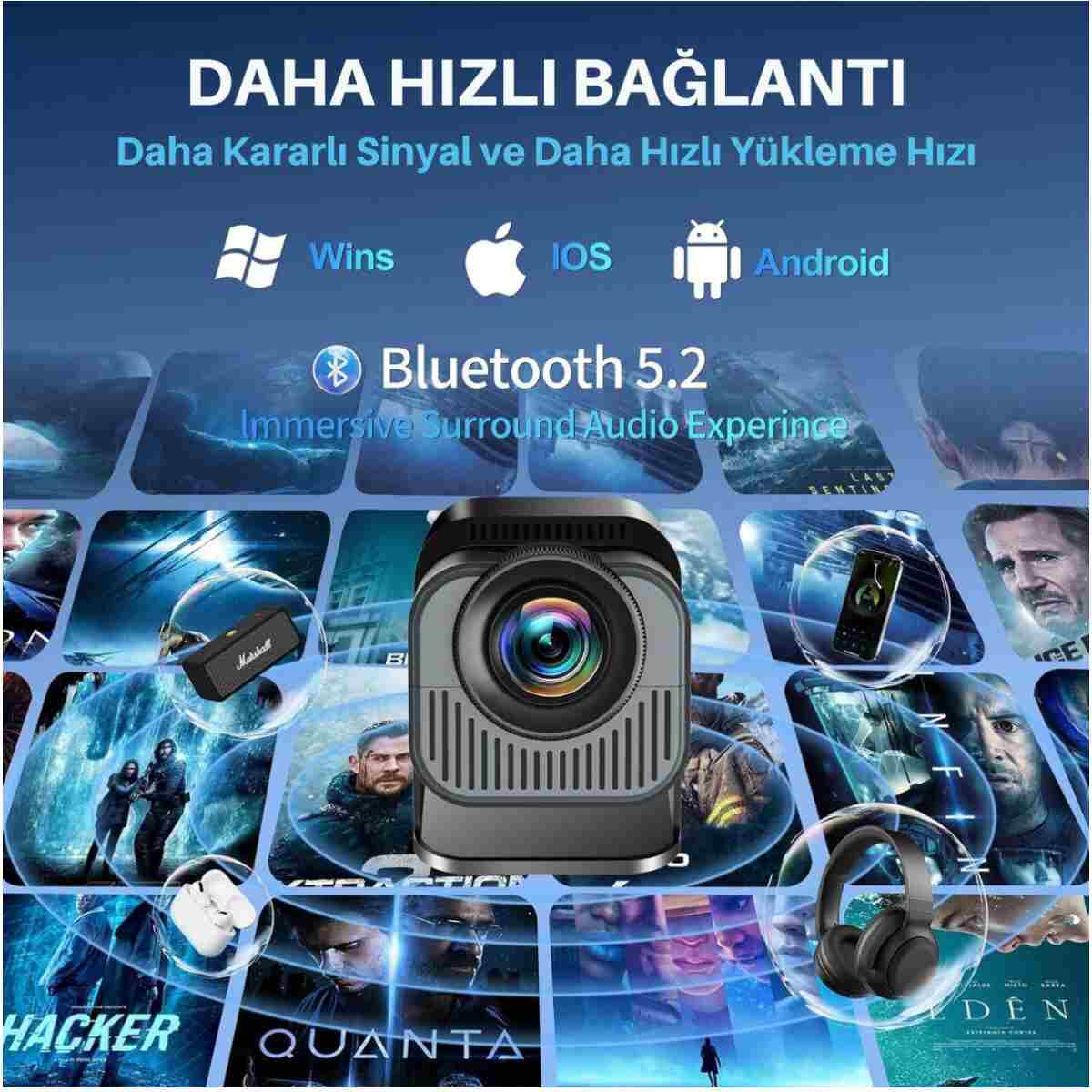 TARÇIN Teknomie Ultra HD Yeni Nesil Akıllı Prokesiyon Cihazı, Otomatik Ayarlama, Dahili Hoparlör - Görsel 9