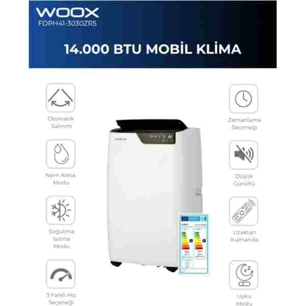 Woox 14000btu, Isıtma & Soğutma Özellikli Taşınabilir Mobil Klima