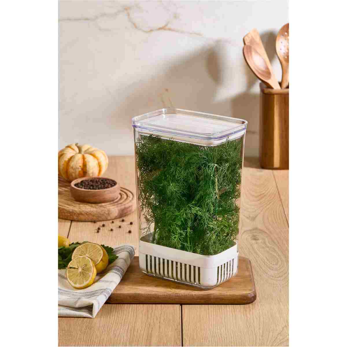 Comprox Yeşillik Saklama Kabı 2'li Set – 2900 ml | Sebze Saklama & Buzdolabı Tazeleyici Kutu - Görsel 12