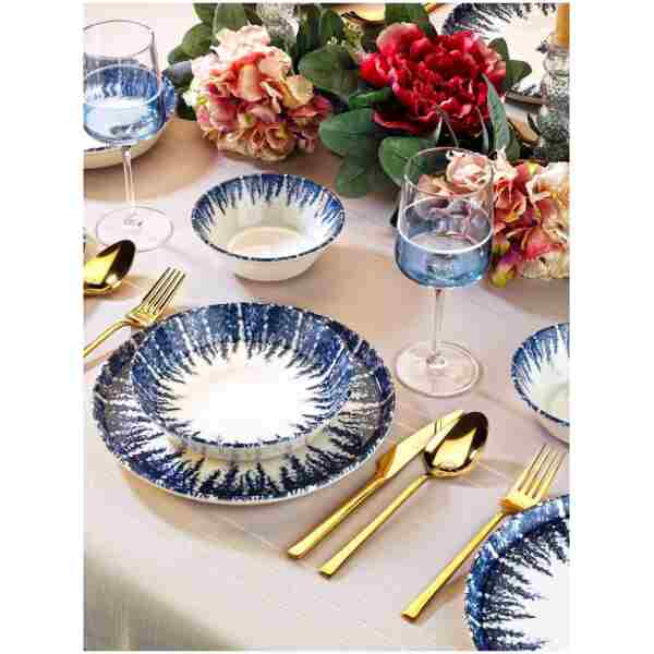 Kitchen Life 12 Parça 4 Kişilik StarBurst New Bone Porselen Yemek Takımı - Yemek Seti