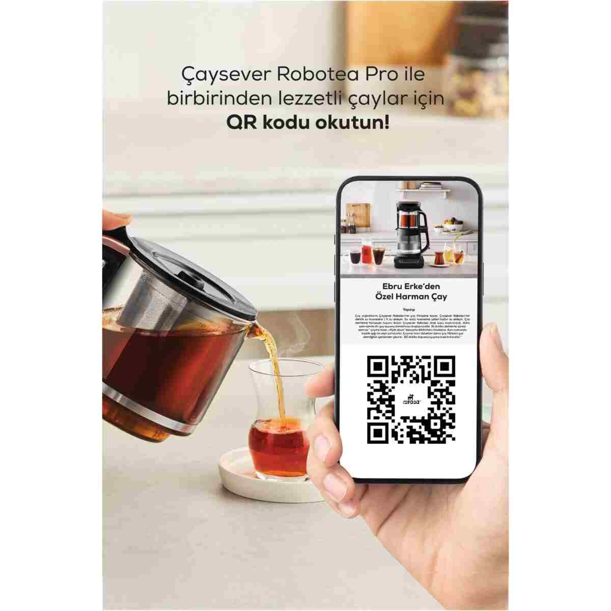 Karaca Çaysever Robotea Pro Connect 4 in 1 Konuşan Cam Çay Makinesi Silver - Görsel 10