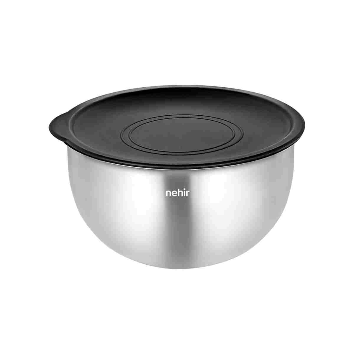 Nehir Silver Çelik Saten 9 Parça Rendeli Karıştırma Kabı Takımı - Görsel 6