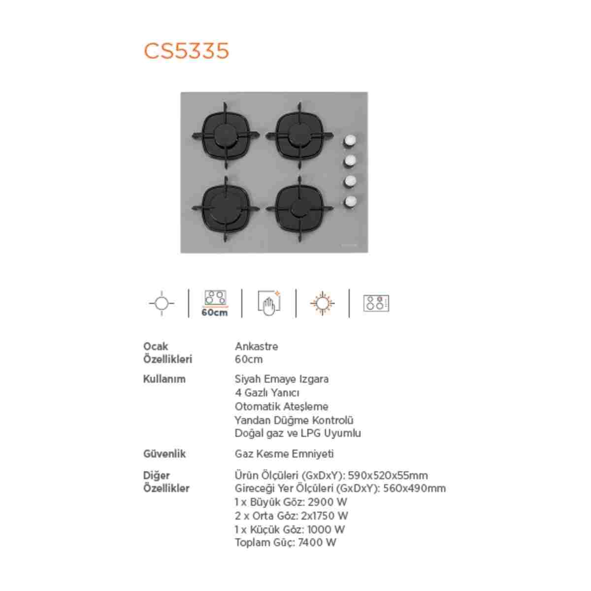 Silverline 3'lü Gri Cam Ankastre Set (3481 Flam 60 Gri+cs5335s02+bo65e1s01) - Görsel 12