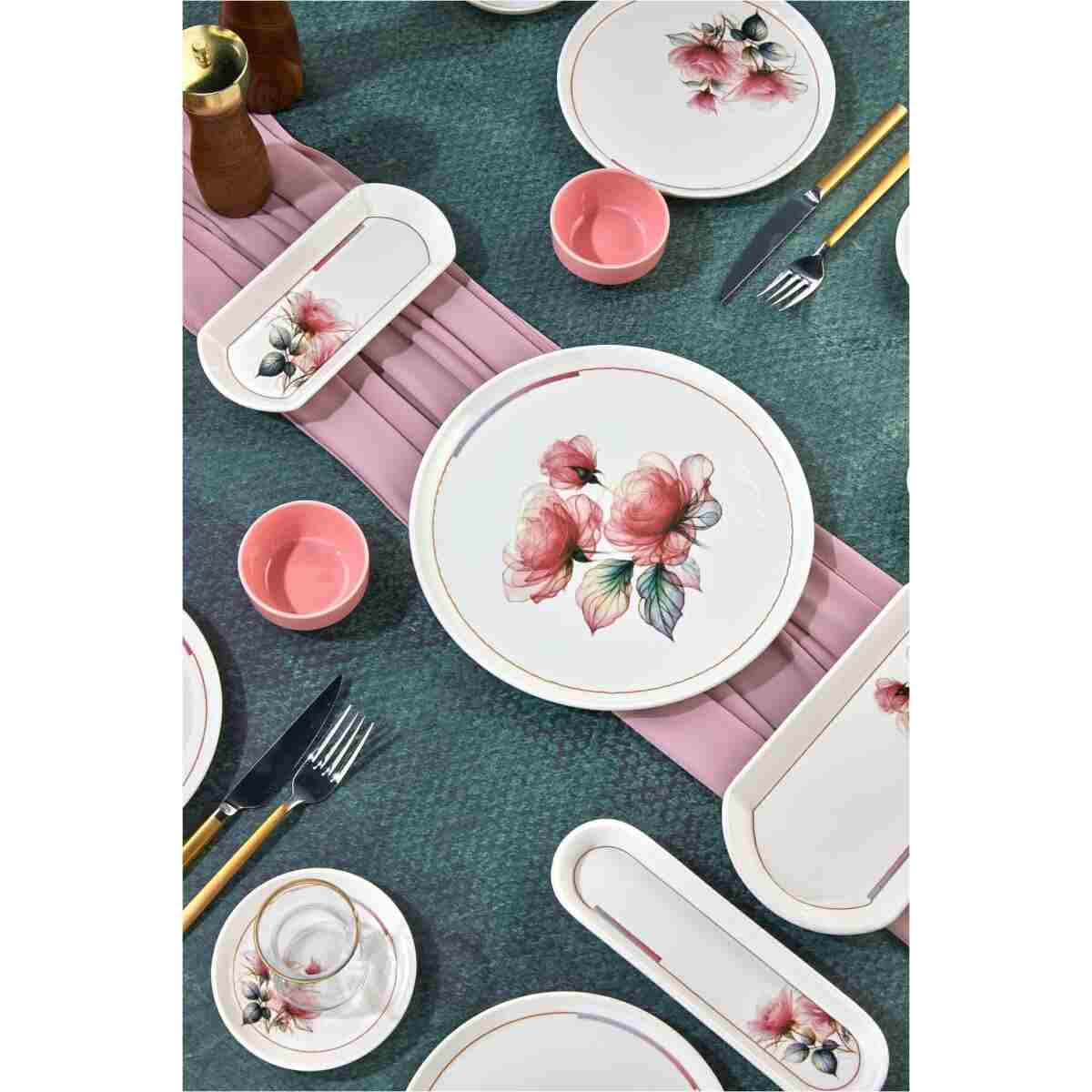 EMBazaar 23 Parça 6 Kişilik Stackable Elegance Premium Kahvaltı Takımı Kahvaltılık Tabak Seti Sunum Set - Görsel 12