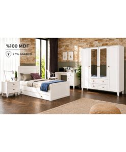 VENATTO MADRİD AYNALI ÇOK FONKSİYONEL GENÇ ODASI (%100MDF)