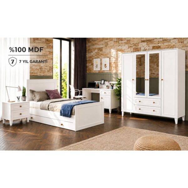 VENATTO MADRİD AYNALI ÇOK FONKSİYONEL GENÇ ODASI (%100MDF)