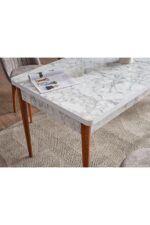 ADAHOME 80x130(KAPALI) 80x170(AÇIK) Yemek Odası Takımı Mutfak Masası Takımı Yemek Masası 6 Kişilik - Görsel 4