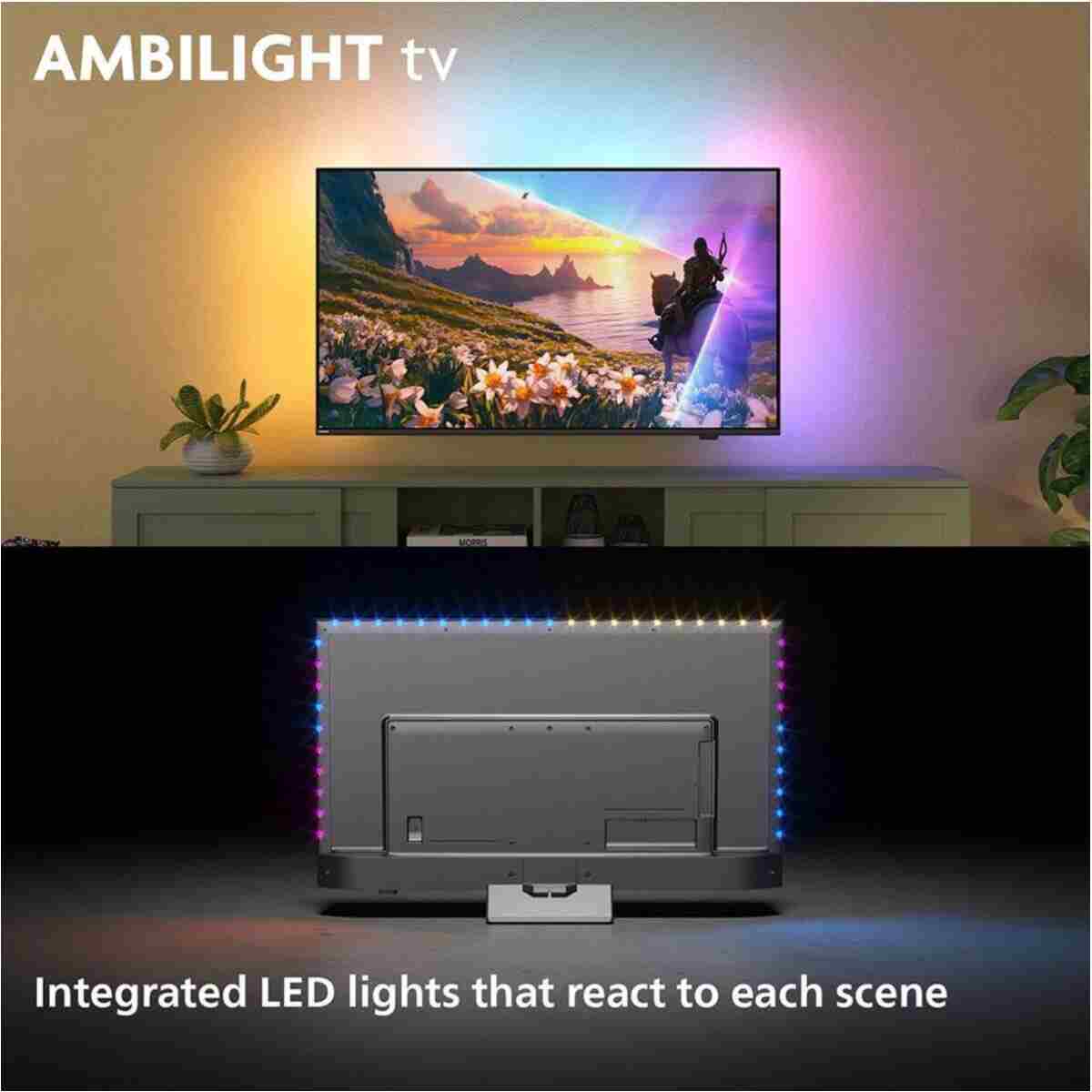 Philips Ambilight TV 65PUS8600/12 4K UHD QLED 164cm 65" Smart TV Dolby Atmos Titan OS - Görsel 2