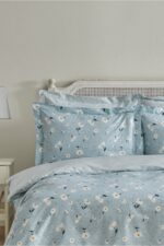 Karaca Home Daisy %100 Pamuk Çift Kişilik Nevresim Takımı Mint Mavi (PP) - Görsel 3