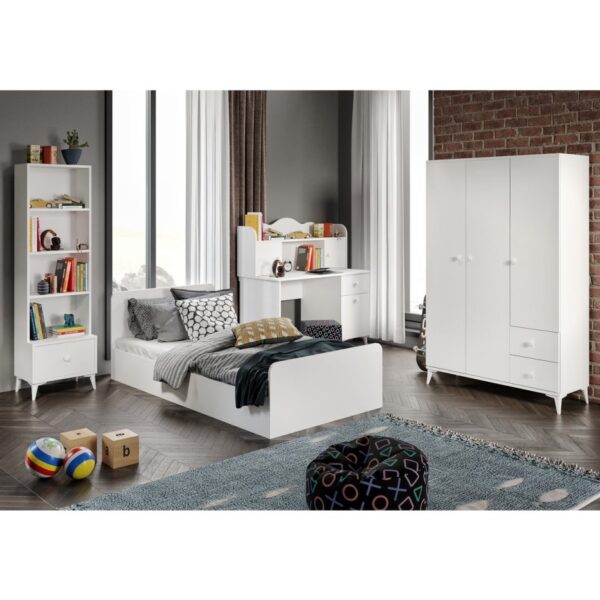 KZNMOB HOME Akasya Modern Genç Odası Takımı Beyaz - 4 Parçalı Ve Tamamı 1. Kalite Mdf