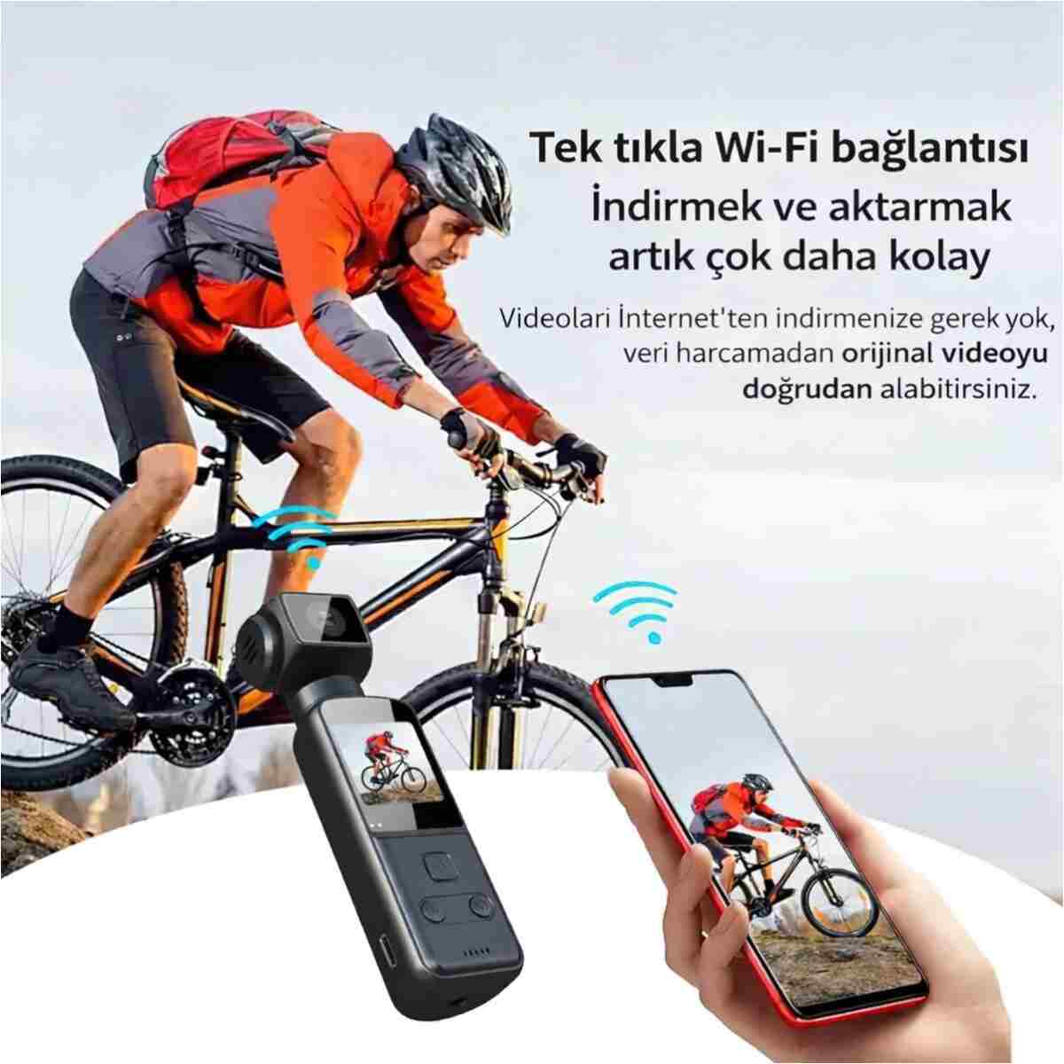 TARÇIN 4K Ultra HD Mini Aksiyon Kamerası | Wi-Fi , 270° Döner Lens, EIS Stabilizasyon - Görsel 5