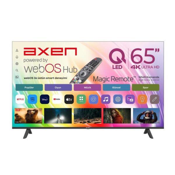 Axen AX65QUMLN-W02M 65" 164 Ekran 4K UltraHD QLED webOS SmartTV ThinQ AI Destekli Sihirli Kumanda