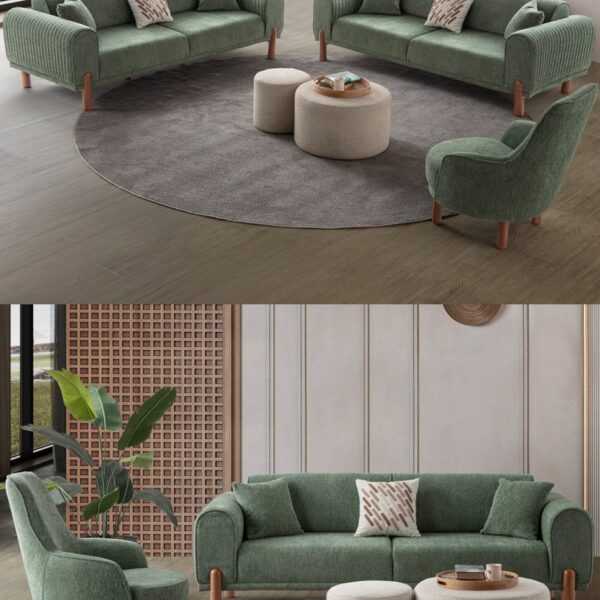 EDSY HOME Armoni 3+3+1+1 Koltuk Takımı Yeşil