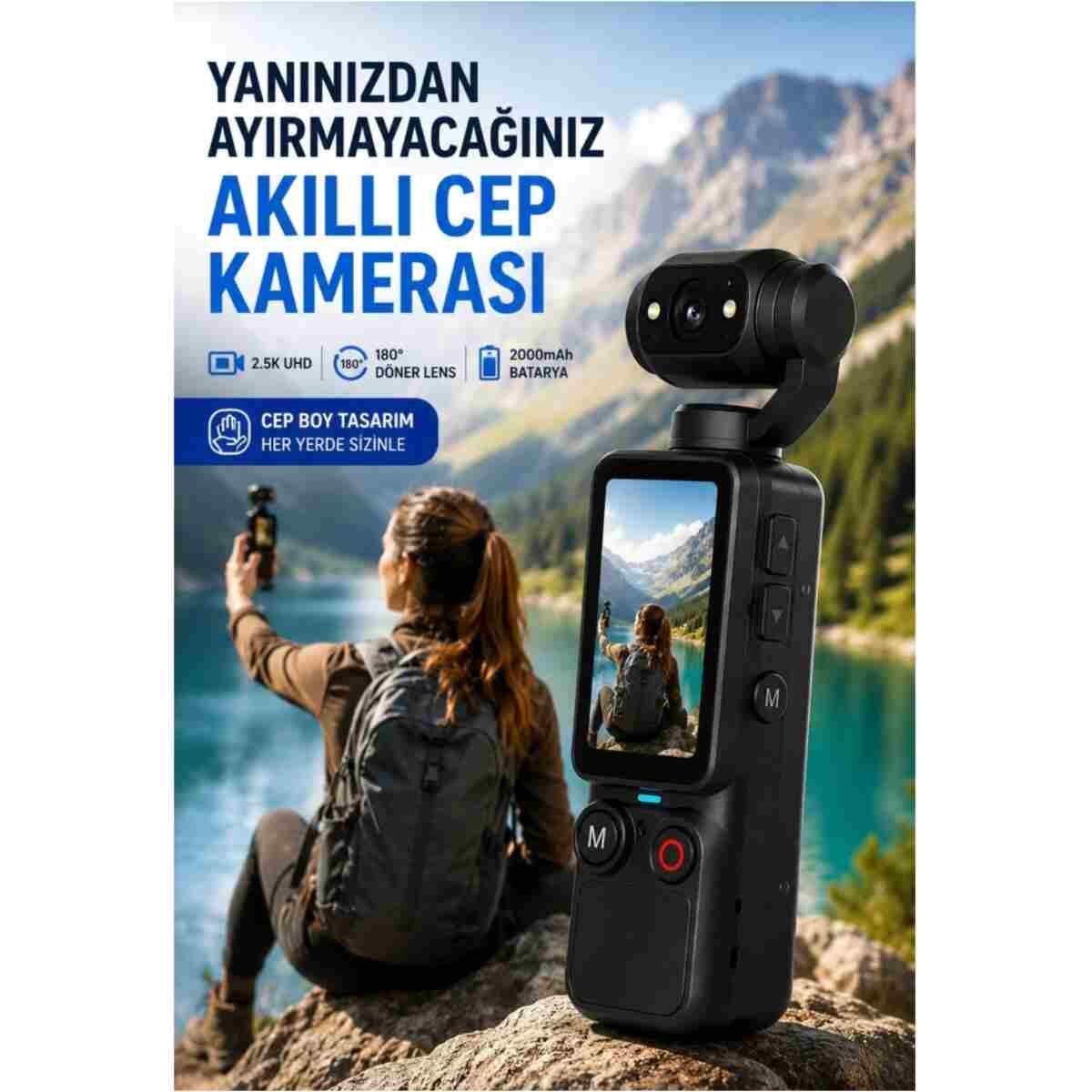 ErginGroup 4K Ultra HD Kumandalı Sports Kamera Suya Dayanıklı Aksiyon Kask Motosiklet İzciTakip Video Kamerası - Görsel 9