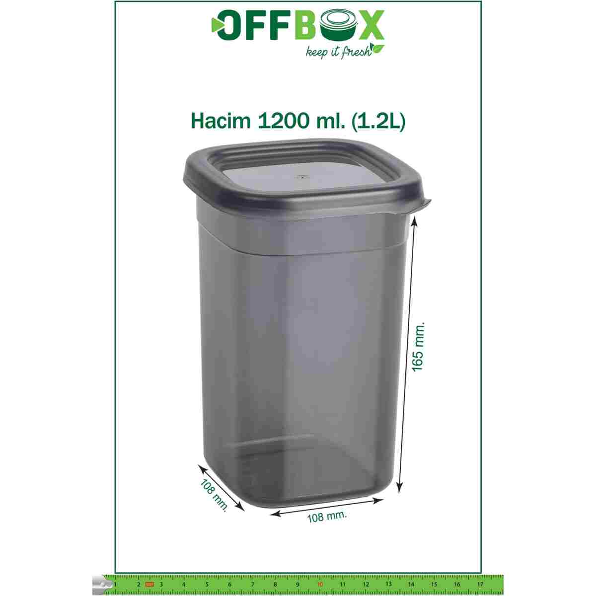OFFBOX 12 Adet 24 Parça 1,2 Litre Kare Erzak Bakliyat Saklama Kabı Seti Baharatlık 20 Adet Etiket Hediyeli - Görsel 7