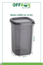 OFFBOX 12 Adet 24 Parça 1,2 Litre Kare Erzak Bakliyat Saklama Kabı Seti Baharatlık 20 Adet Etiket Hediyeli - Görsel 7