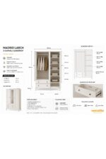 VENATTO MADRİD 3 KAPILI,2 ÇEKMECELİ,AYNALI DOLAP/GARDIROP (%100MDF) - Görsel 5