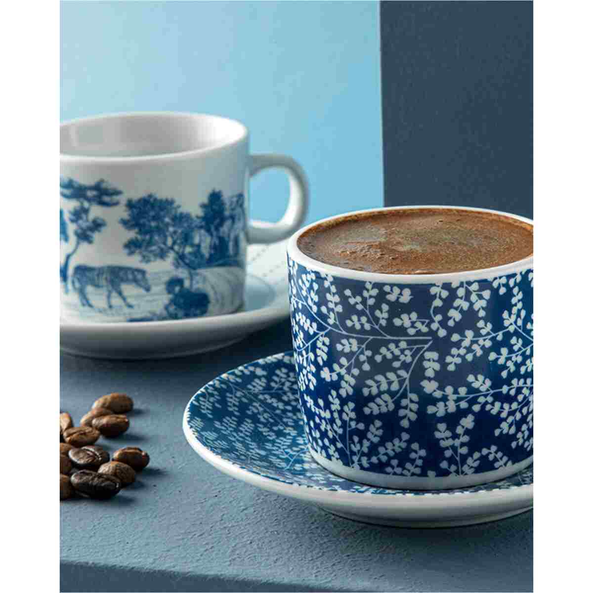 English Home Zebra Porselen 2'li Kahve Fincan Takımı 80 Ml Lacivert - Görsel 2