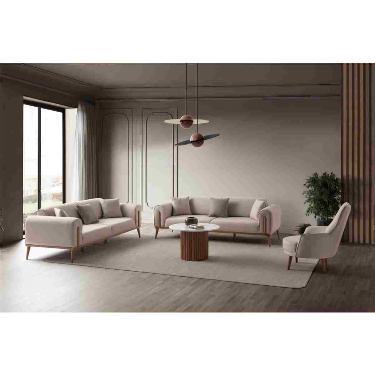 EDSY HOME Riva 3+3+1 Koltuk Takımı Sütlü Kahve - Görsel 2