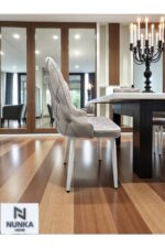 NUNKA HOME Şato Serisi Mutfak ve Salon Yemek Masası Takımı +6 Sandalyeli Gri Modern ve Şık Tasarım - Görsel 5