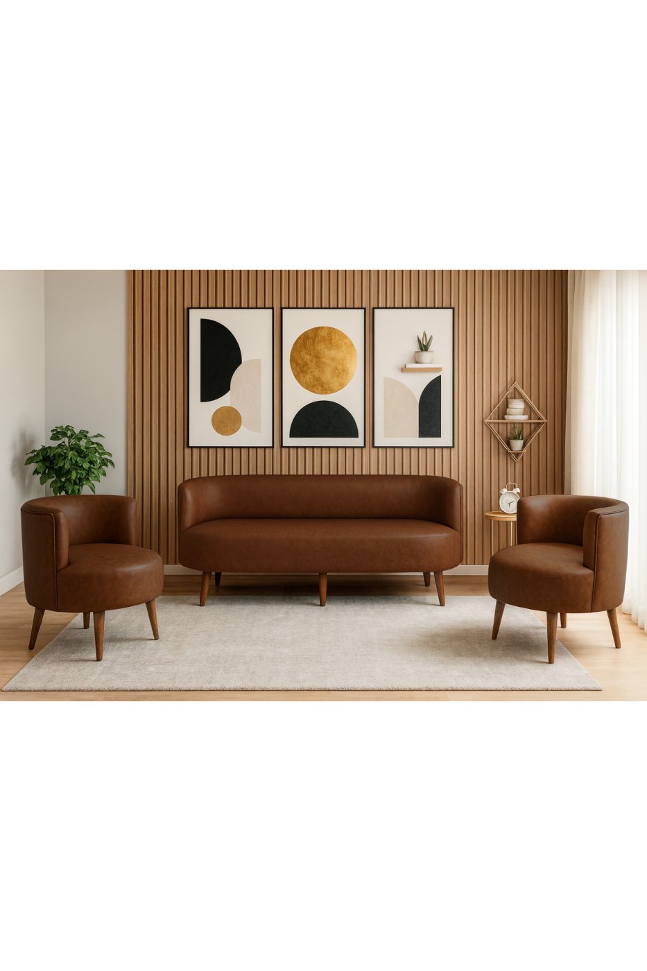 9ce575494508f83e37232b869be980bc Azra Aksesuar Sydney Koltuk Takımı 3+1+1 | Dekoratif Modern Deri Koltuk Seti | Ofis ve Ev Kullanımı - ACI KAHVE - Görsel 1