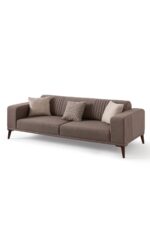 EDSY HOME Regnar 3+3+1+1 Koltuk Takımı Kahverengi - Sütlü Kahve - Görsel 7