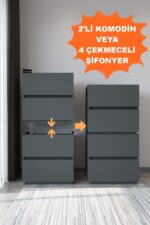 AEKA Ae-2034 Galata 4 Çekmeceli Patentli Çam Renkli Şifonyer Yatak Odası Bebek Odası Komodin - Görsel 8