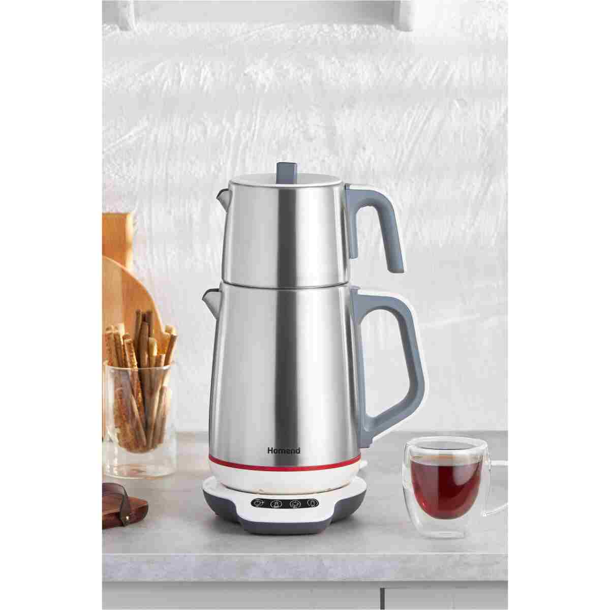 HOMEND Royaltea 1708H Paslanmaz Çelik Konuşan Çay Makinesi Inox-Siyah 1800 W - Görsel 9