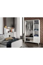 KZNMOB HOME Akasya Modern Genç Odası Takımı Beyaz - 4 Parçalı Ve Tamamı 1. Kalite Mdf - Görsel 8