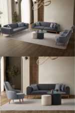 EDSY HOME Rebull 3+3+1+1 Koltuk Takımı Kahverengi - Görsel 13