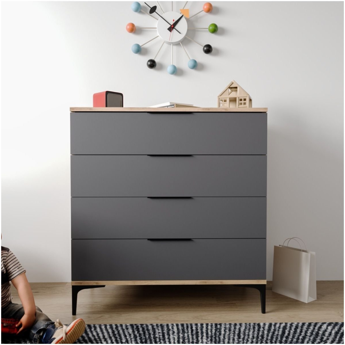 ALONEX HOME ADEN 4 ÇEKMECELİ SEPET ŞİFONYER - Görsel 6