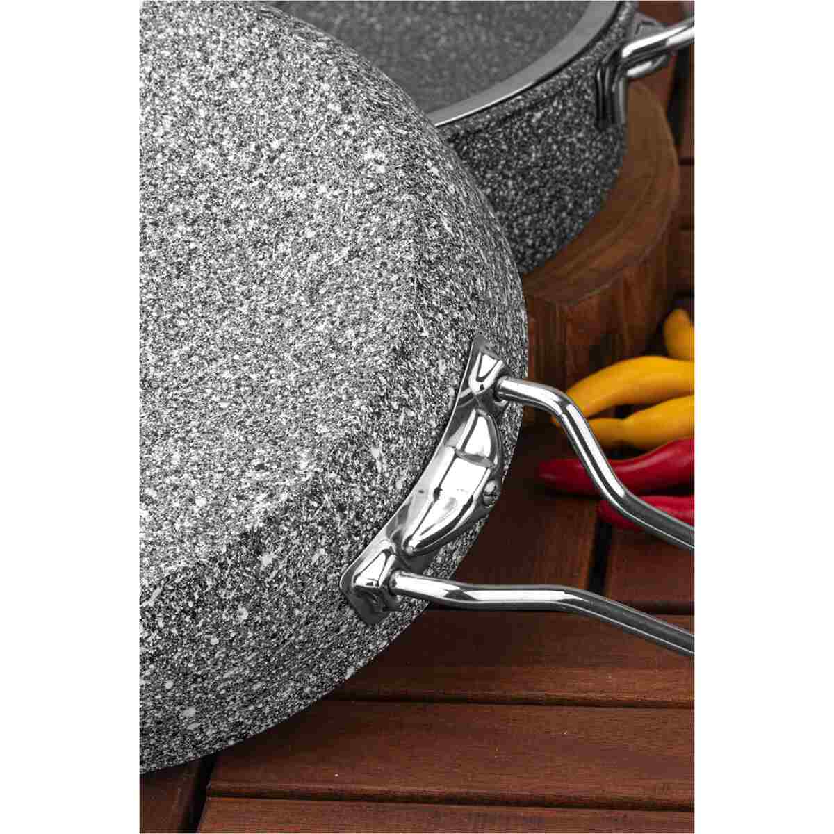 Taç Ultra Classic 3 Parça Granit Tencere & Tava Seti Gri - Görsel 4