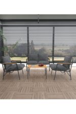 DORUK HOME Balkon, Bahçe, Cafe, Metal Koltuk Takımı, Bahçe Takımı , Çay Seti, 2 1 1