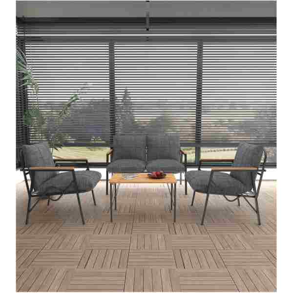 DORUK HOME Balkon, Bahçe, Cafe, Metal Koltuk Takımı, Bahçe Takımı , Çay Seti, 2 1 1