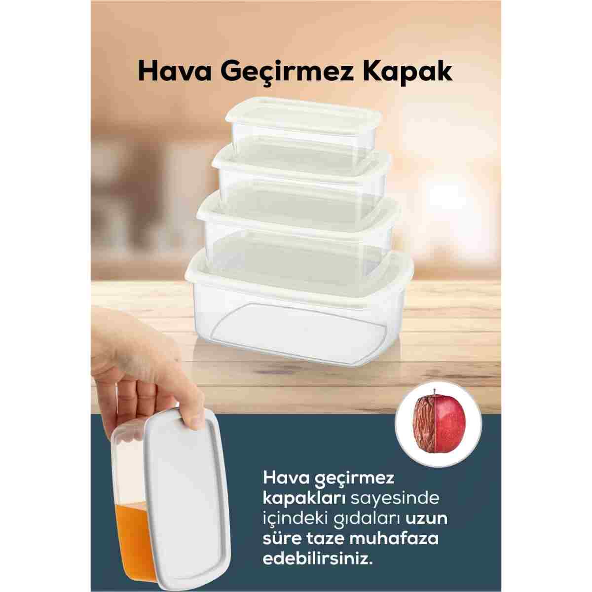 Vienev 12'li Hava Geçirmez Saklama Kabı Seti Gri 3x(250-500-750-1200 ML) - Görsel 5