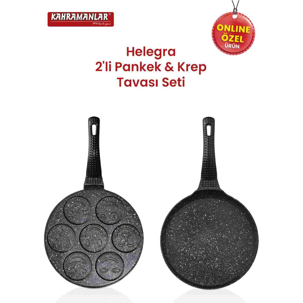 Kahramanlar Helegra 2'li Pankek ve Krep Tavası Seti - Görsel 9