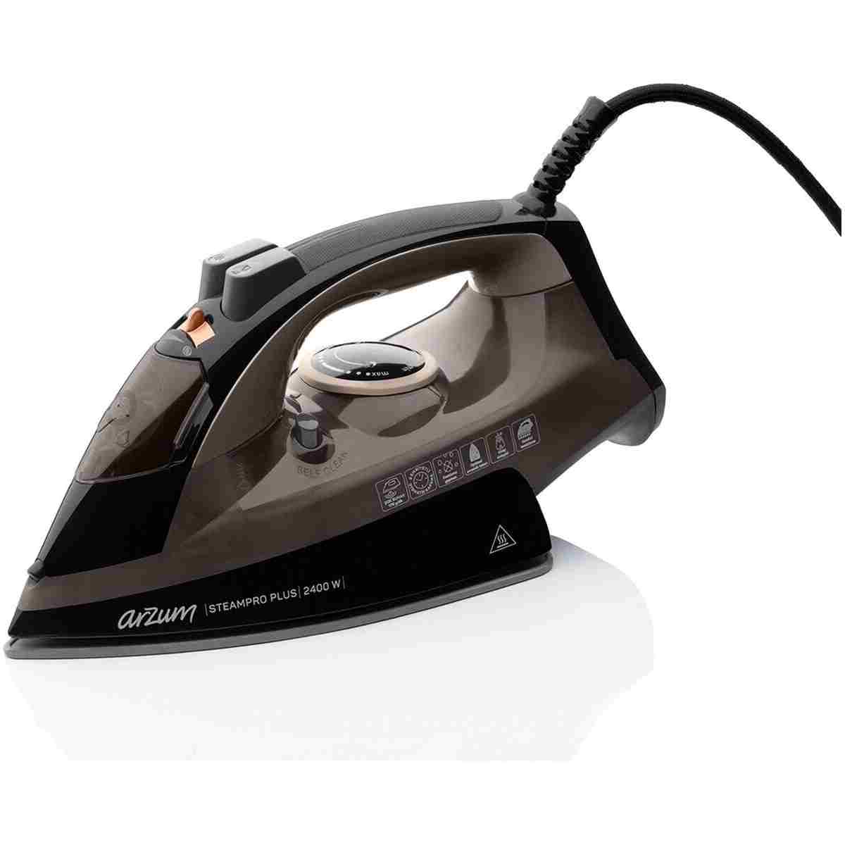 Arzum AR6030 SteamPro Plus Buharlı Ütü 2400W, Seramik Taban, 175 gr/min Şok Buhar, Kahverengi - Görsel 2