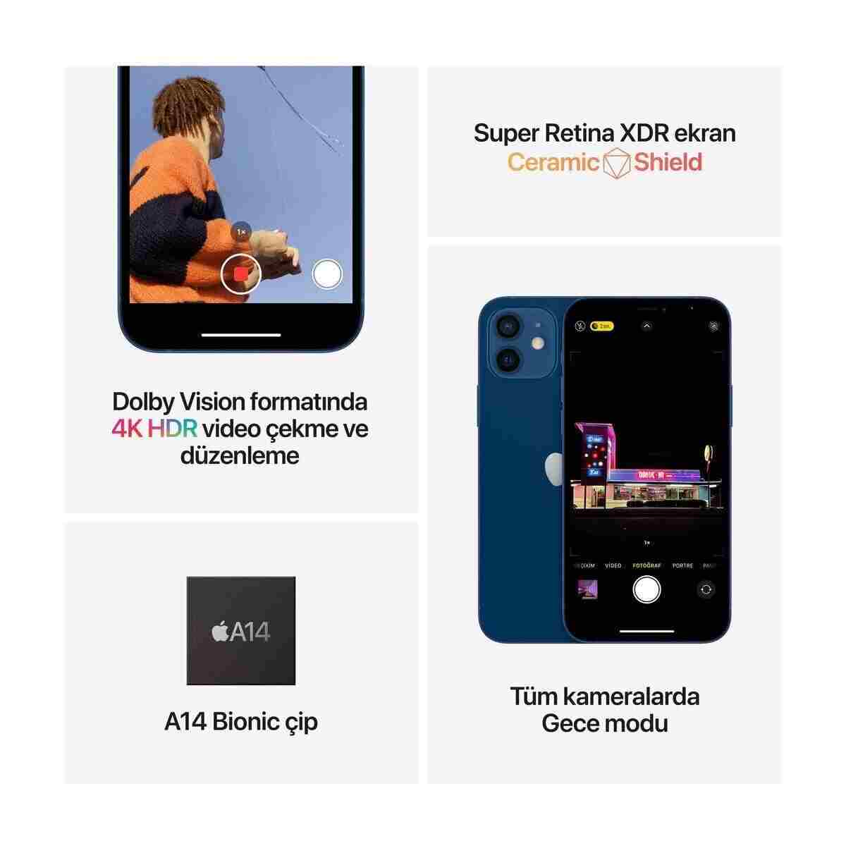 iPhone 12 64 GB Mor Cep Telefonu Aksesuarsız Kutu (Apple Türkiye Garantili) - Görsel 6