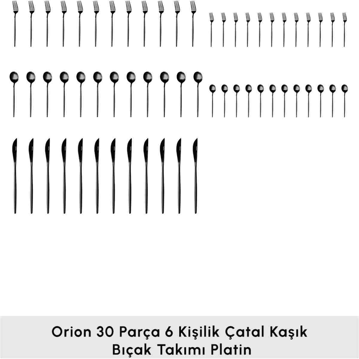 Karaca Orion Black 30 Parça 6 Kişilik Çatal Kaşık Bıçak Seti - Görsel 4