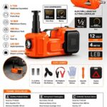 EZERE Areks Car Pro 180W 5 Ton Çok Fonksiyonlu Elektrikli Hidrolik Kriko Lift Kaldırma / Kompresör / Bijon Sökme / LED Işık