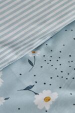 Karaca Home Daisy %100 Pamuk Çift Kişilik Nevresim Takımı Mint Mavi (PP) - Görsel 12