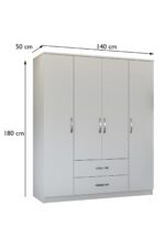 Metalia Smartline 4 Kapı 2 Çekmeceli Gardrop - Görsel 6