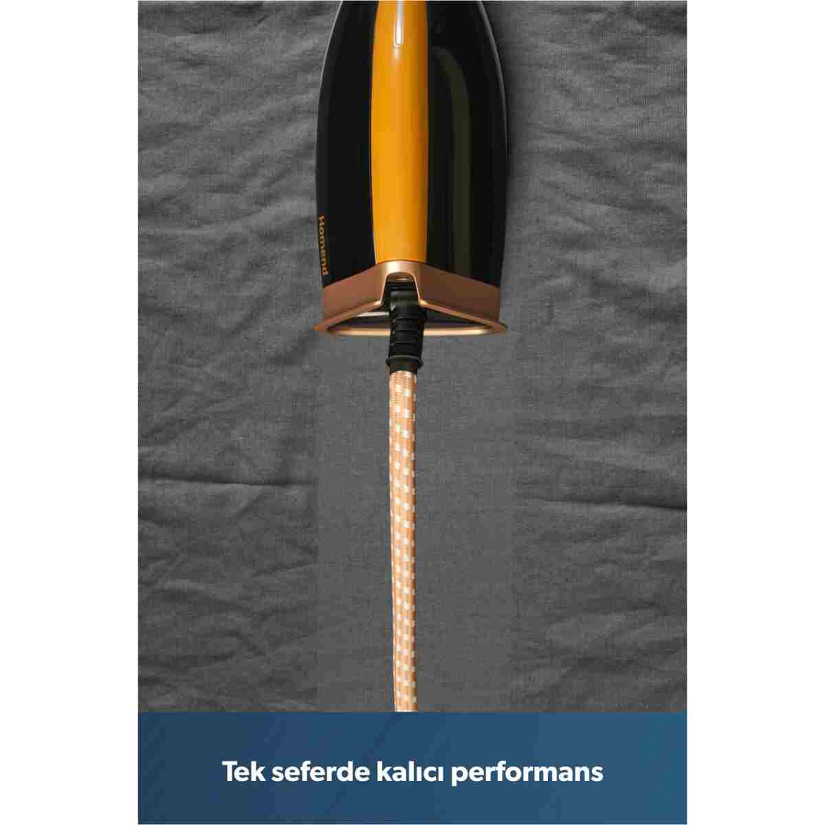 HOMEND Jetsteam 1175H Otomatik Kumaş Tanımalı 8 Bar Buhar Kazanlı Ütü Siyah Gold - Görsel 24