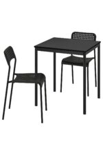 IKEA mutfak masası takımı, siyah, 2 sandalyeli - Görsel 2