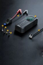 ROBO 4'ü 1 Arada Şarjlı Akü Ateşleyici Lastik Şişirici Powerbank Led Işık 150psi Yüksek Basınçlı - Görsel 8