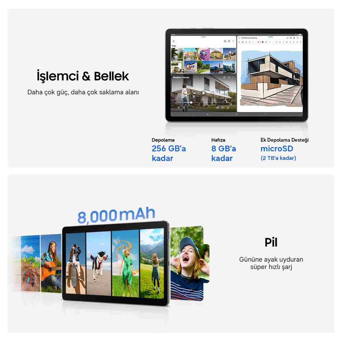 Samsung Galaxy Tab S10 Lite SM-X400 256 GB 10.9" Tablet Mercan - Görsel 4