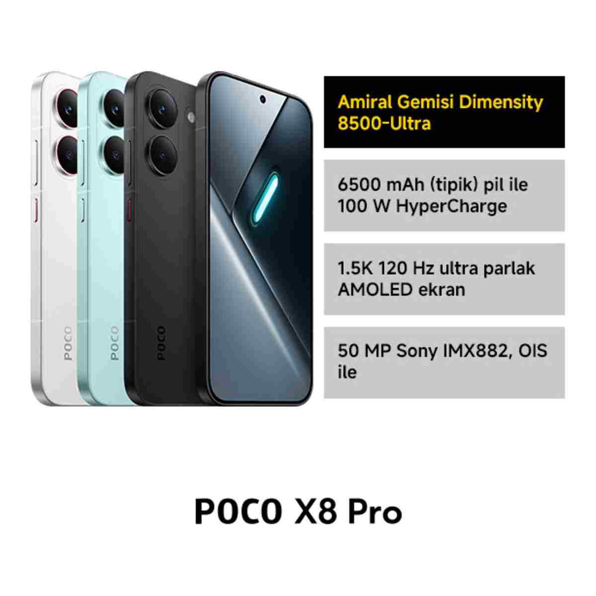 POCO X8 Pro 12GB+512GB Siyah ( Xiaomi Türkiye Garantili ) - Görsel 6