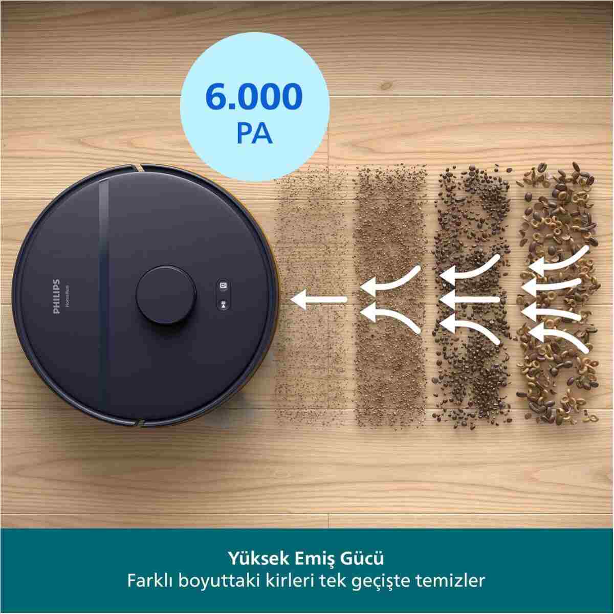 Philips 2000 Serisi Robot Süpürge,Islak ve Kuru Temizlik, HomeRun,Lacivert, XU2000/15 - Görsel 8
