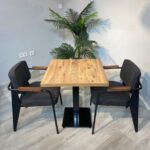trendloom Cafe Masa Sandalye Ahşap Desen Mdf