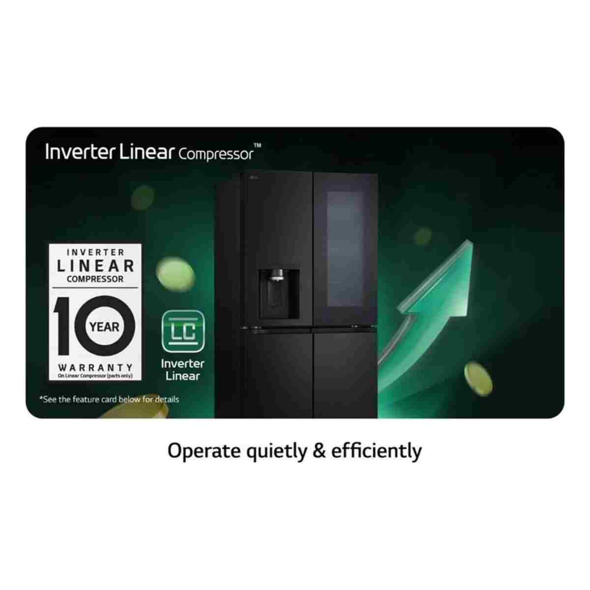 LG GC-G22FFQYJ 508 Lt. E Enerji Gardırop No Frost Mat Siyah Buzdolabı - Görsel 12